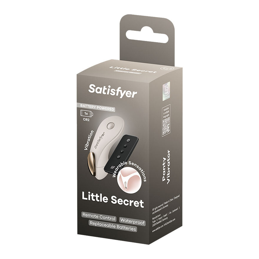 Satisfyer Little Secret - Remote Control Panty Vibrator in Beige retail box