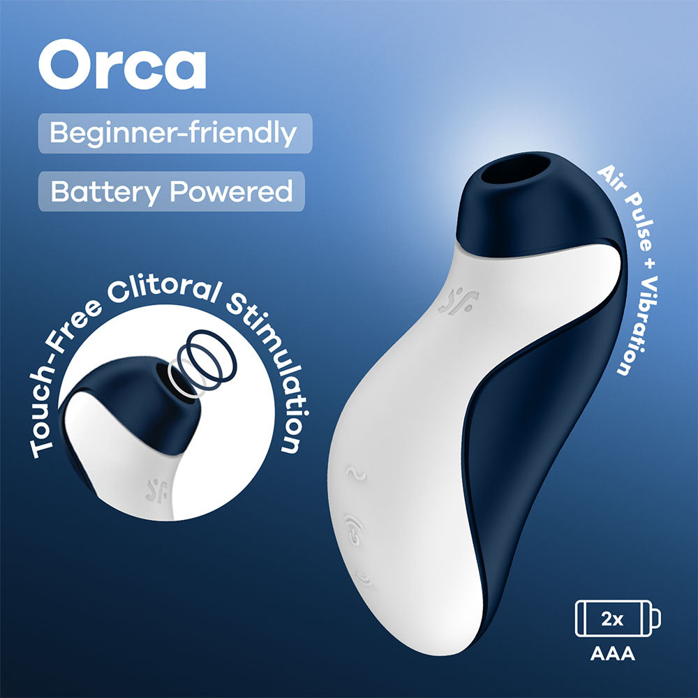 Satisfyer Orca - Battery Series - Navy Blue Air Pulse Clitoral Stimulator