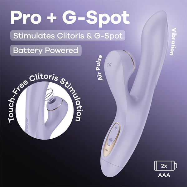 Satisfyer Pro + G-Spot - Battery Series - Lavender Vibrator with Air Pulse Clitoral Stimulator