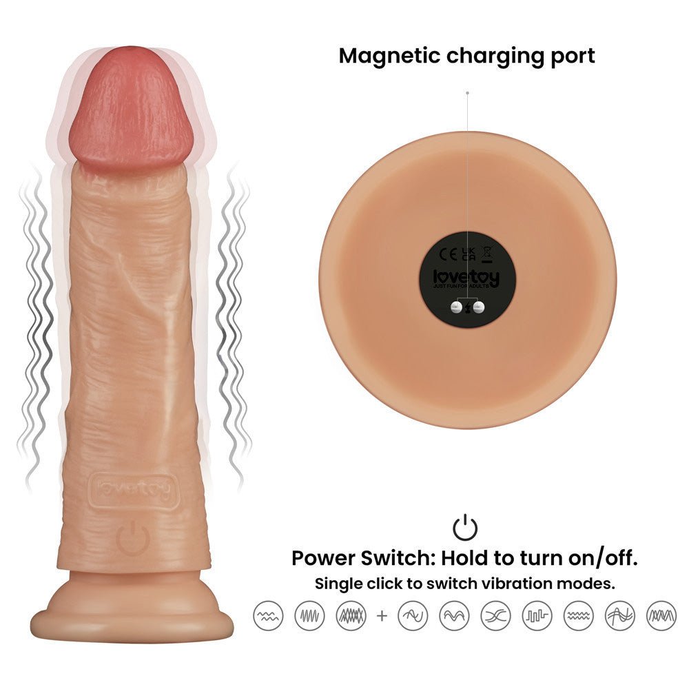 7 Inch Power Basics - Flesh 18 cm USB Rechargeable Vibrating Dong – Sex toys NZ by Naughtyhut. Discreet delivery nationwide.