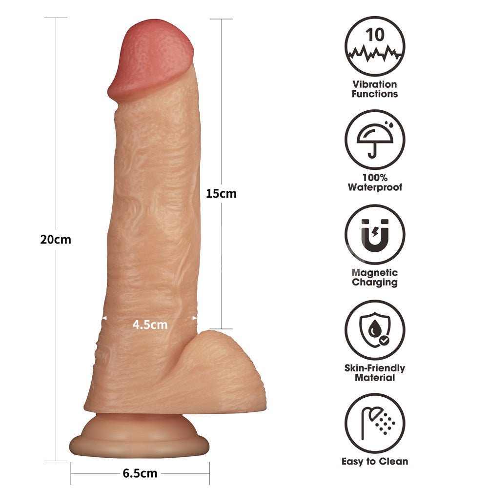 8 Inch Power Basics - Flesh 20 cm USB Rechargeable Vibrating Dong – Sex toys NZ by Naughtyhut. Discreet delivery nationwide.