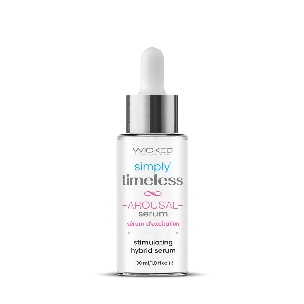 Wicked Simply Timeless Arousal Serum 30 ml, clear dropper bottle alone, front label