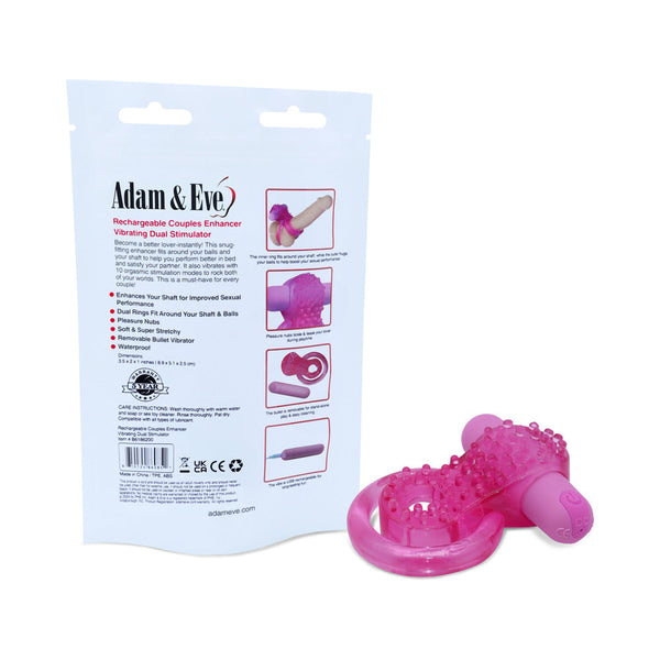 Adam & Eve rechargeable couples enhancer ring in pink