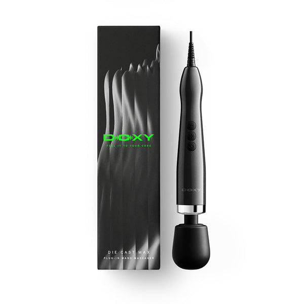 Doxy Die Cast Max plug-in wand massager in black