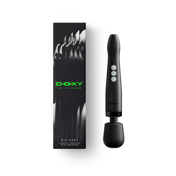 Doxy Die Cast Compact cordless wand massager in matt black