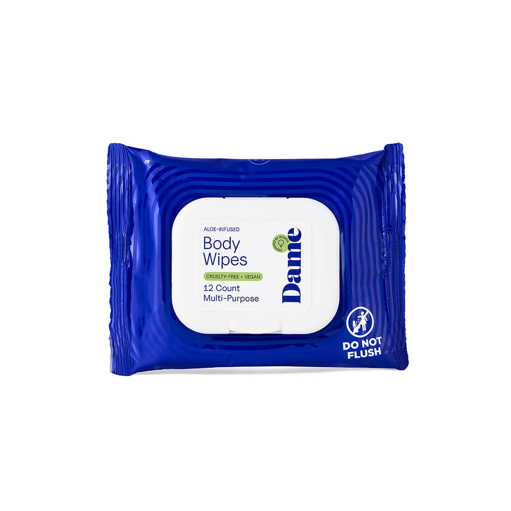 Dame body wipes, aloe and cucumber, pack of 12