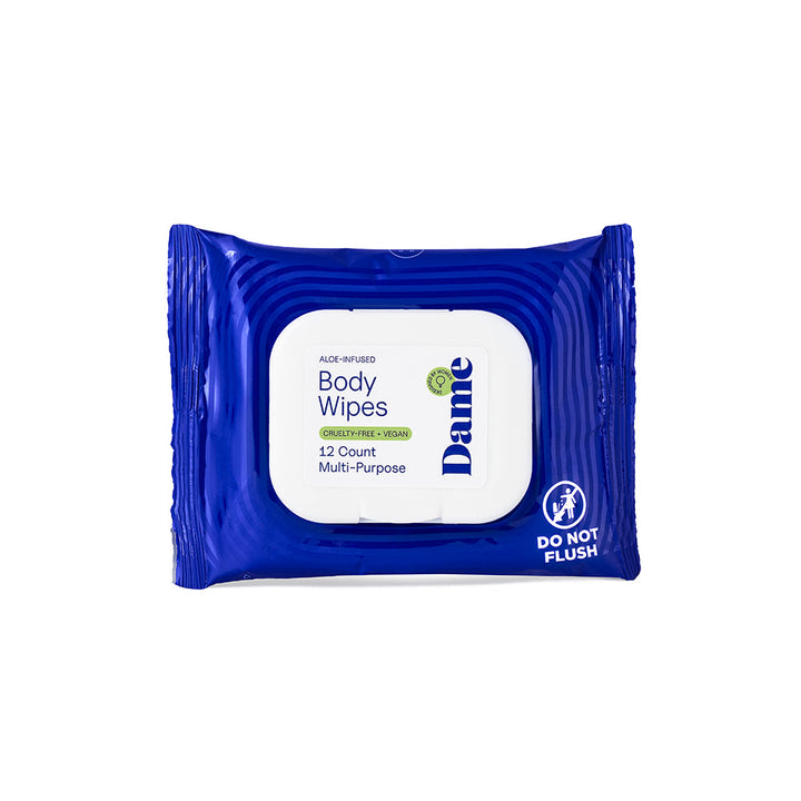 Dame body wipes, aloe and cucumber, pack of 12