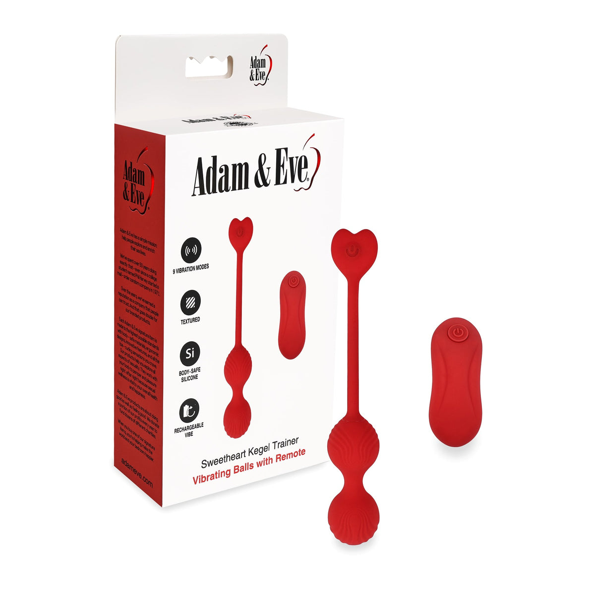 Adam & Eve Sweetheart vibrating kegel balls retail packaging