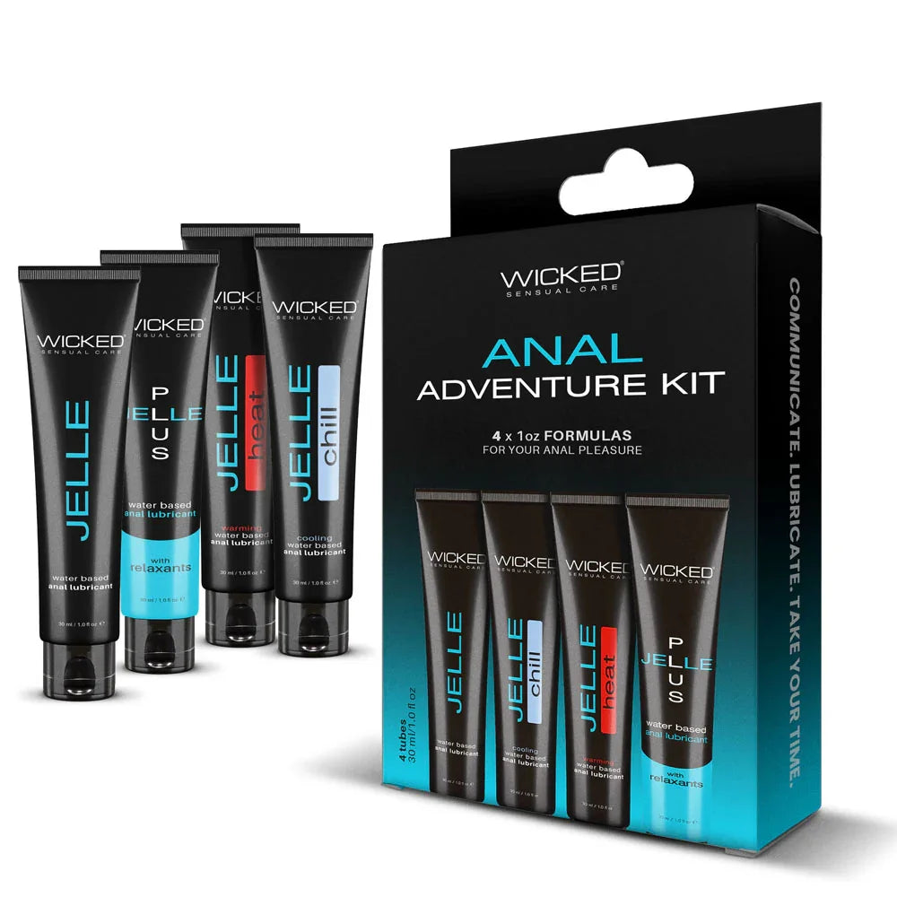 Wicked Anal Adventure Kit Mixed Jelle Anal Lubricants, 4 x 30ml