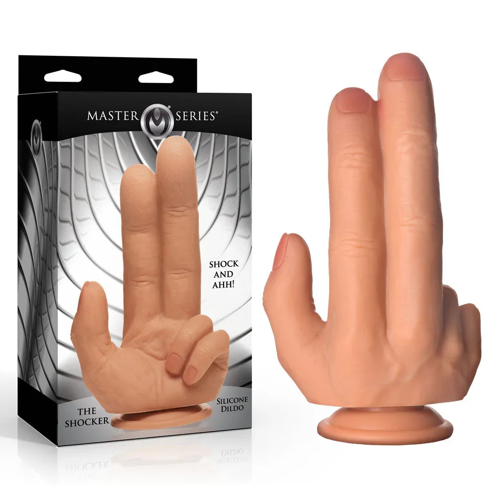 XR Brands Master Series The Shocker Finger Dildo 20.8cm, Flesh