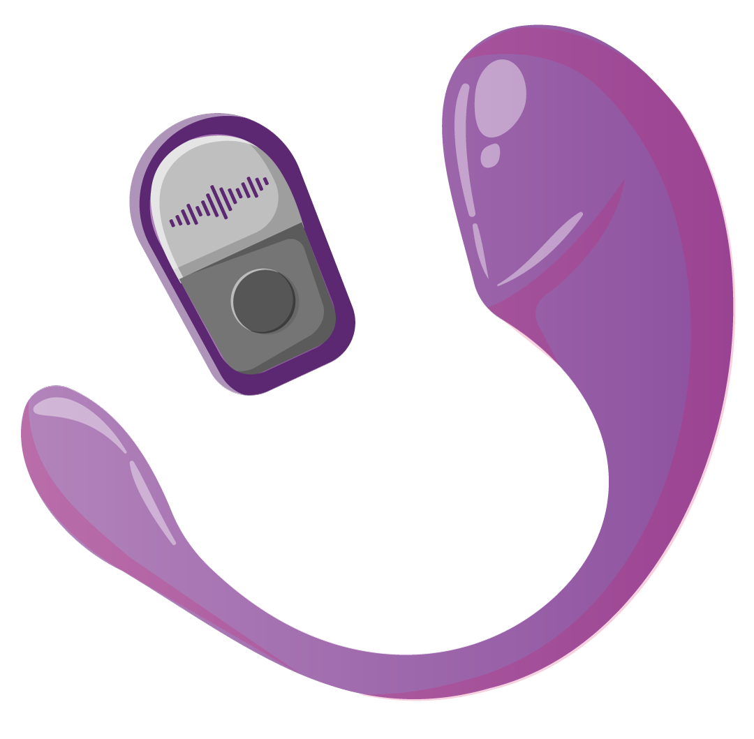 Purple and gray electronic device on a white background