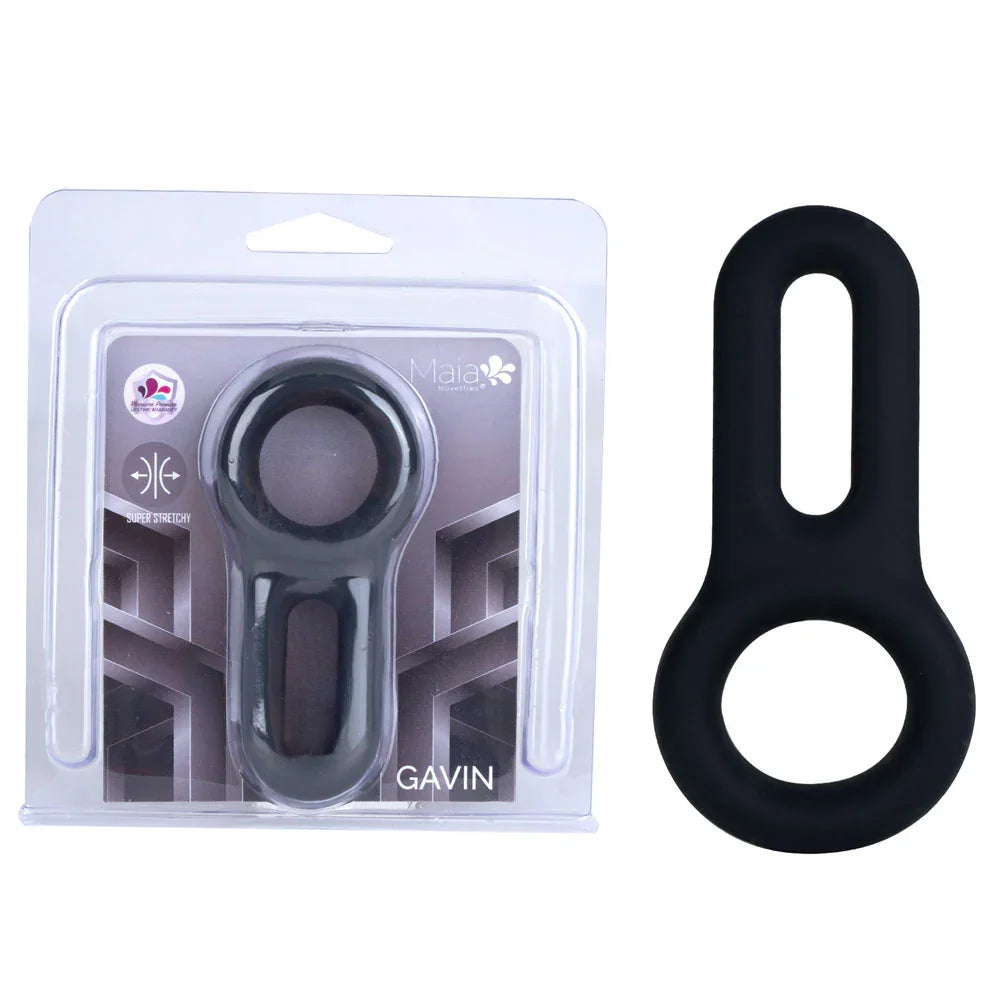 Maia Toys Maia Gavin Silicone Cock and Balls Ring, Black