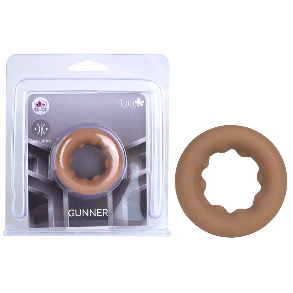Maia Toys Maia Gunner Silicone Cock Ring, Caramel