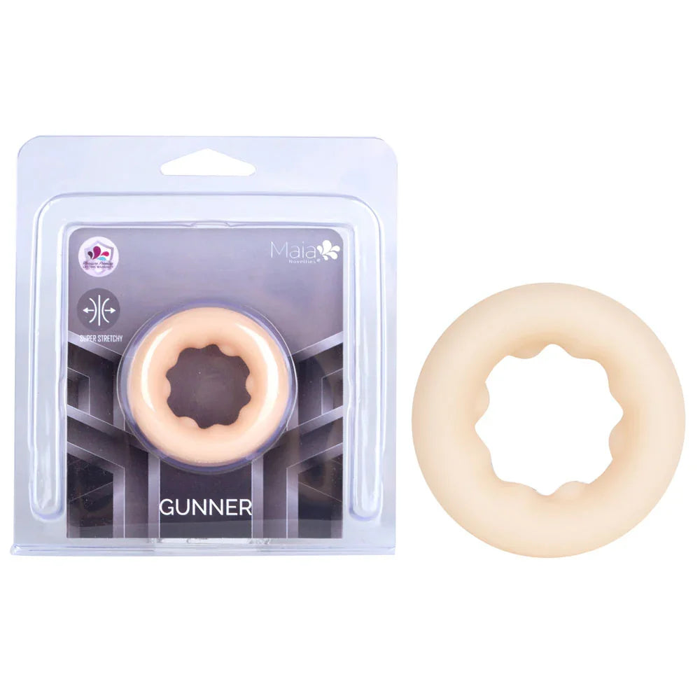 Maia Toys Maia Gunner Silicone Cock Ring, Vanilla