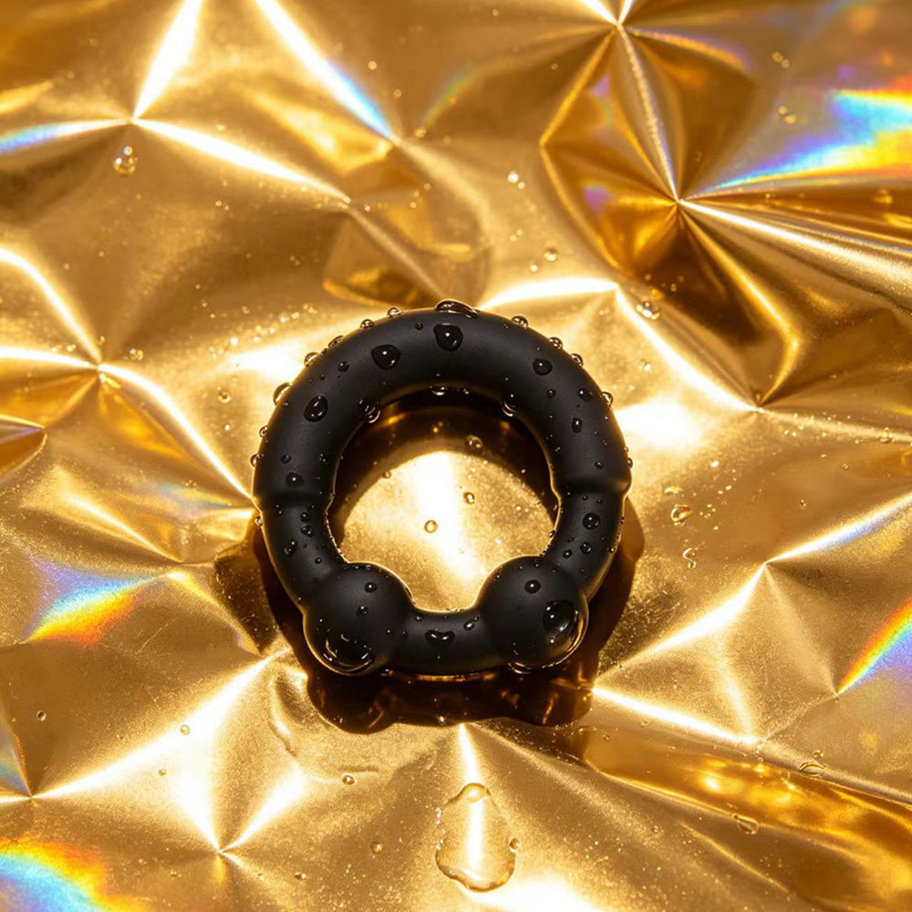 Maia AXEL - Black Beaded Cock Ring