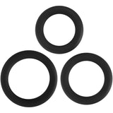 Buy Adam & Eve Silicone Penis Ring Set - Black Cock Rings - Set of 3 Sizes – Naughtyhut NZ sex toys online. Discreet delivery & top brands.
