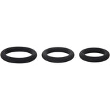 Buy Adam & Eve Silicone Penis Ring Set - Black Cock Rings - Set of 3 Sizes – Naughtyhut NZ sex toys online. Discreet delivery & top brands.