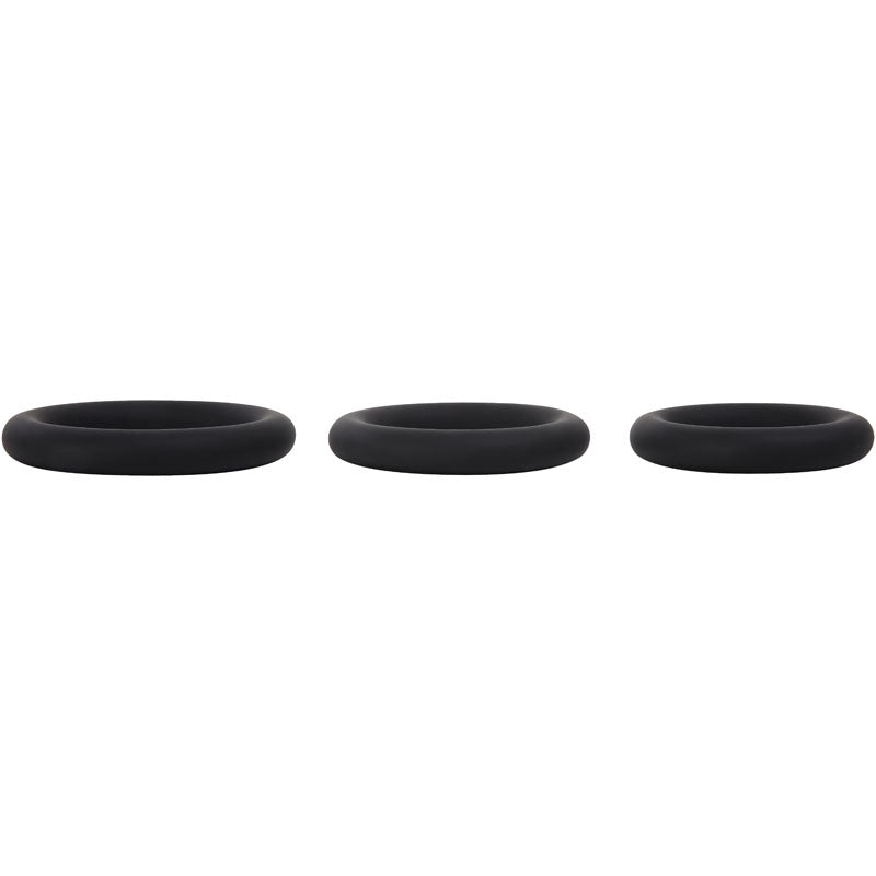 Buy Adam & Eve Silicone Penis Ring Set - Black Cock Rings - Set of 3 Sizes – Naughtyhut NZ sex toys online. Discreet delivery & top brands.