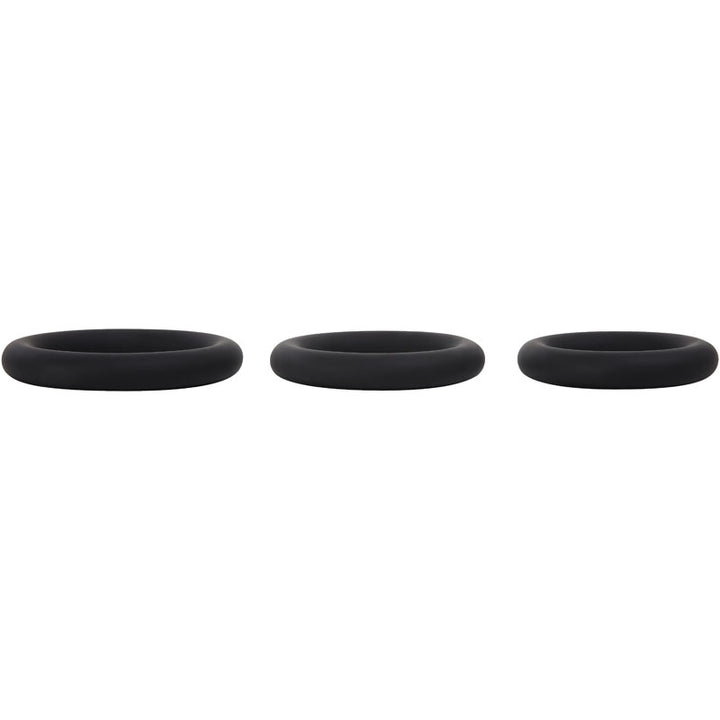 Adam & Eve Silicone Penis Ring Set - Black Cock Rings - Set of 3 Sizes – Sex toys NZ by Naughtyhut. Discreet delivery nationwide.