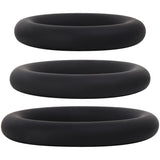 Buy Adam & Eve Silicone Penis Ring Set - Black Cock Rings - Set of 3 Sizes – Naughtyhut NZ sex toys online. Discreet delivery & top brands.