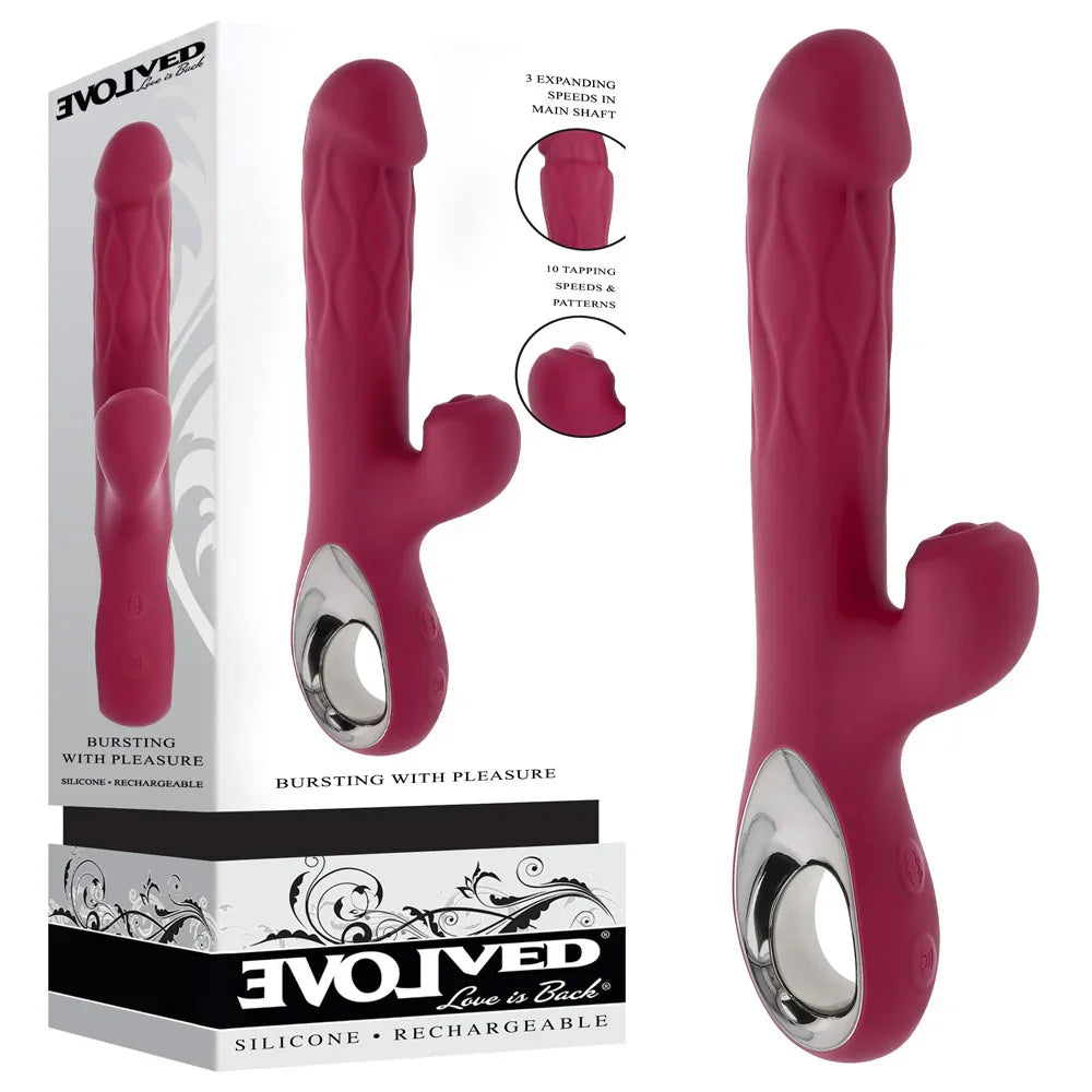 Evolved Bursting With Pleasure Tapping Vibrator, Red