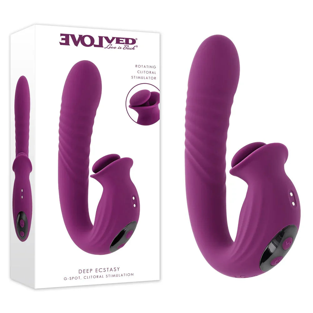 Evolved Deep Ecstasy Thrusting Tapping Vibrator, Purple