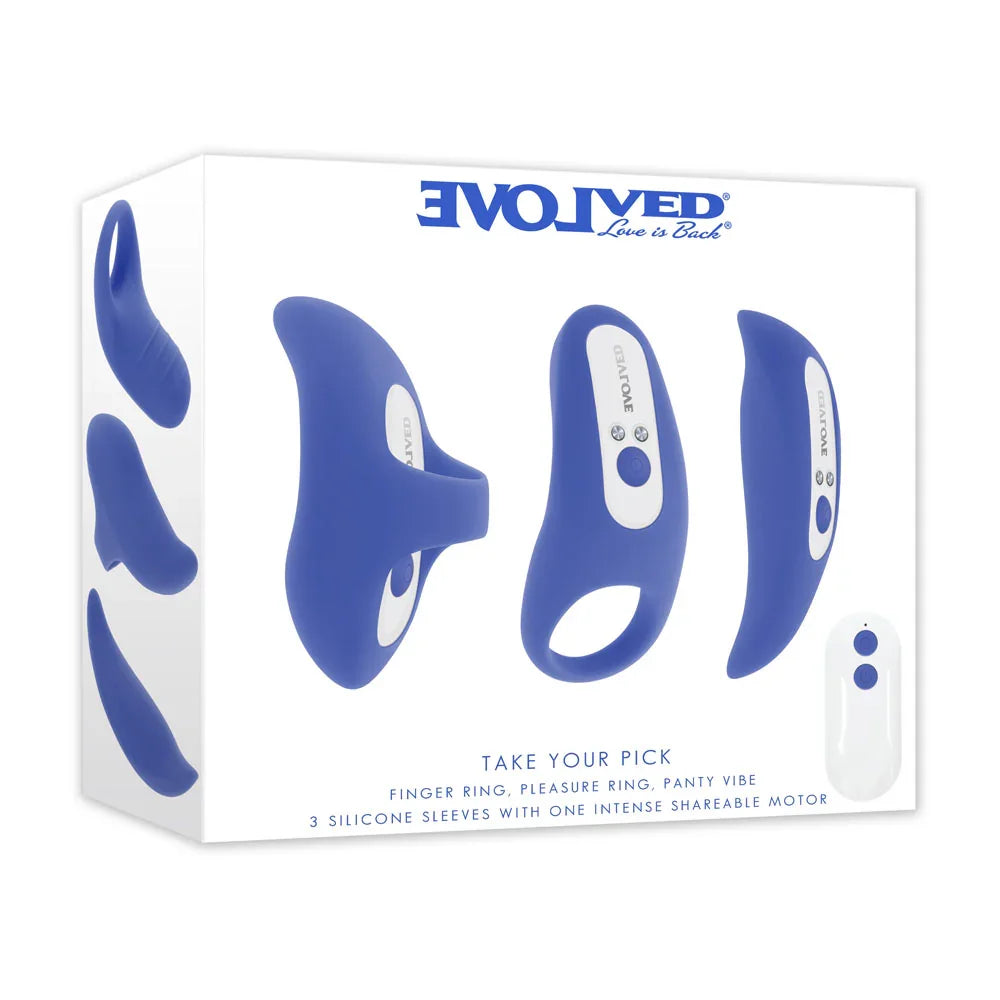 Evolved Take Your Pick Bullet Vibrator with 3 Sleeves