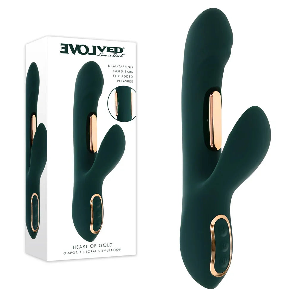 Evolved Heart Of Gold Rabbit Vibrator, Green
