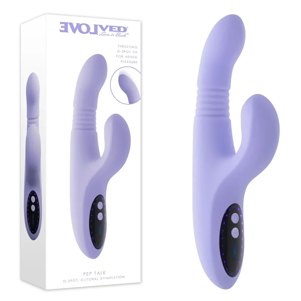 Evolved Pep Talk Thrusting Vibrator with Tapping Stim, Purple