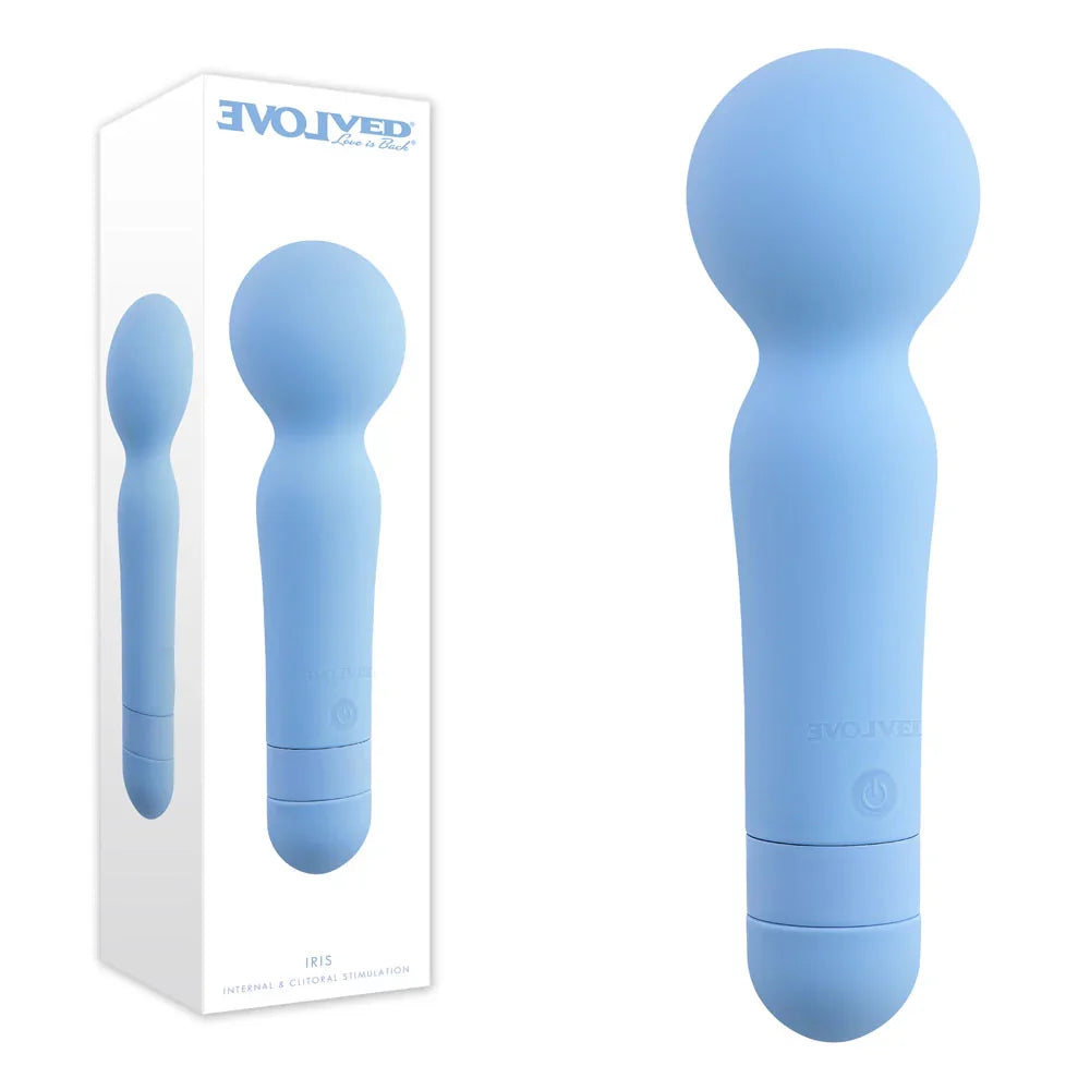 Evolved Iris Massage Wand Vibrator, Blue