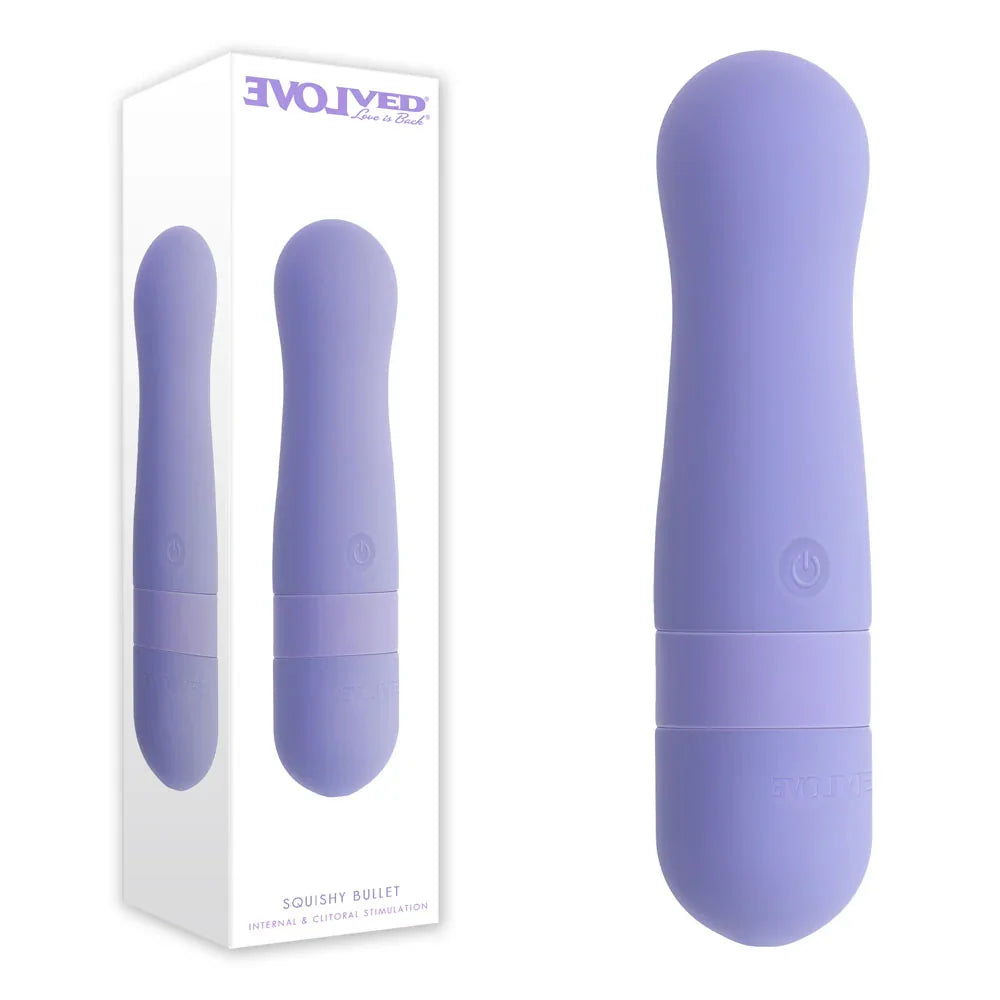 Evolved Squishy Soft Silicone Bullet Vibrator, Purple