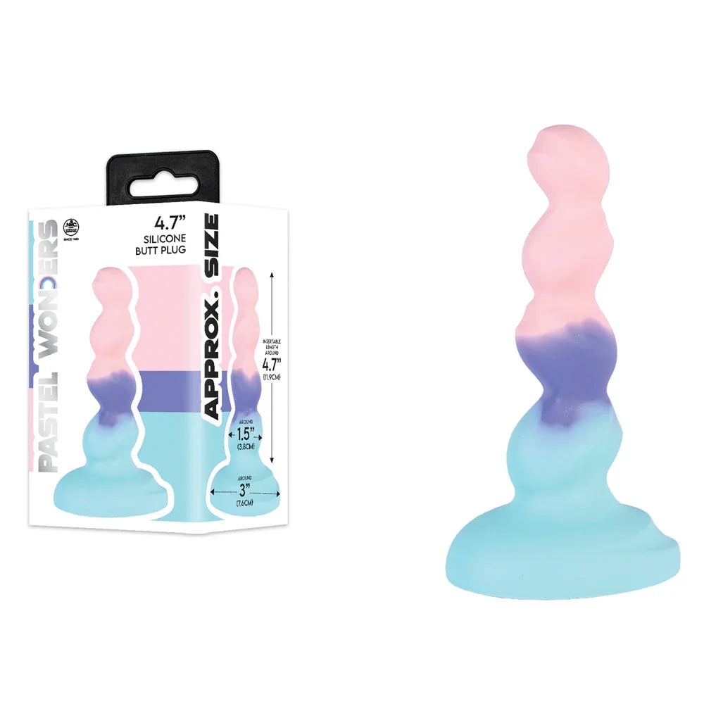 Pastel Wonders 11.9 cm beaded plug in Pink, Purple and Blue pastel bands, with box