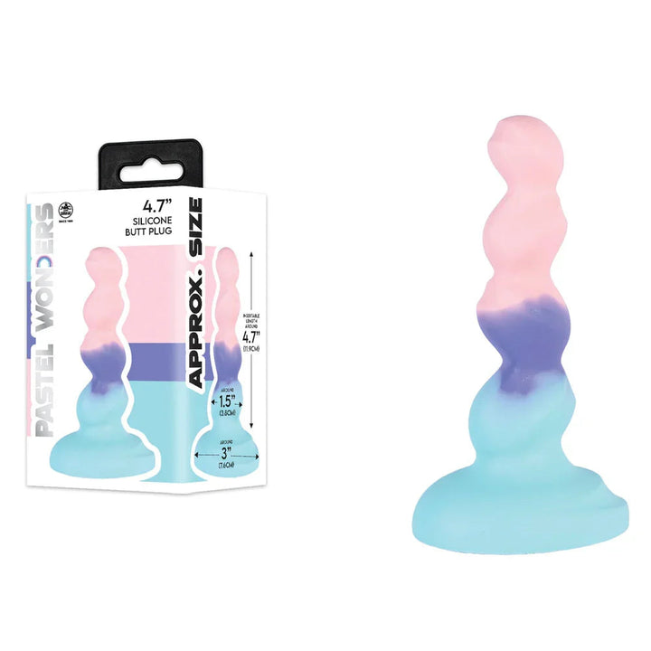 Pastel Wonders 11.9 cm beaded plug in Pink, Purple and Blue pastel bands, with box