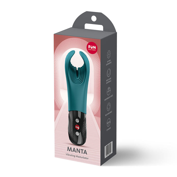 Fun Factory Manta Vibrating Stroker - Bottle Green, view 8