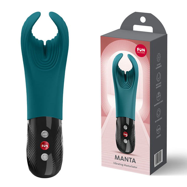 Fun Factory Manta Vibrating Stroker - Bottle Green