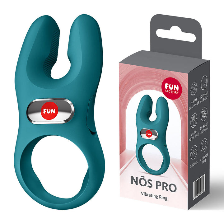 Fun Factory NOS Pro Vibrating Cock Ring - Bottle Green