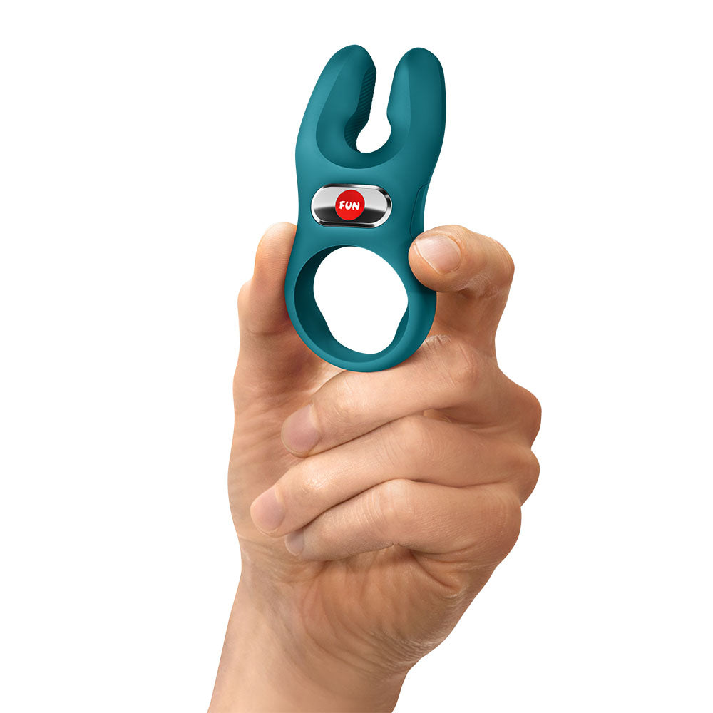Fun Factory NOS Pro Vibrating Cock Ring - Bottle Green, view 3