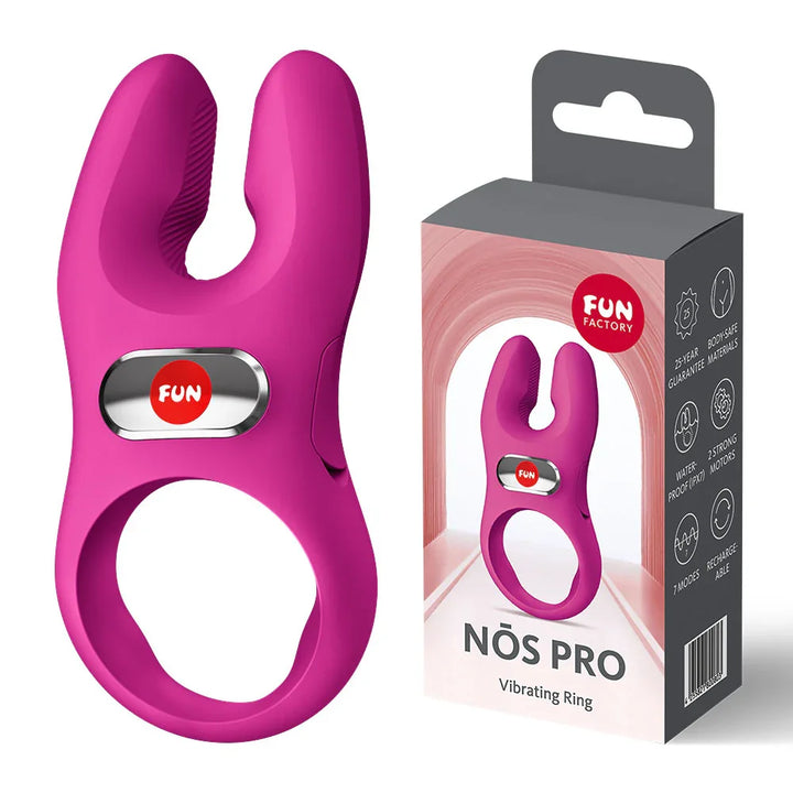 Fun Factory NOS Pro Vibrating Cock Ring - Magenta