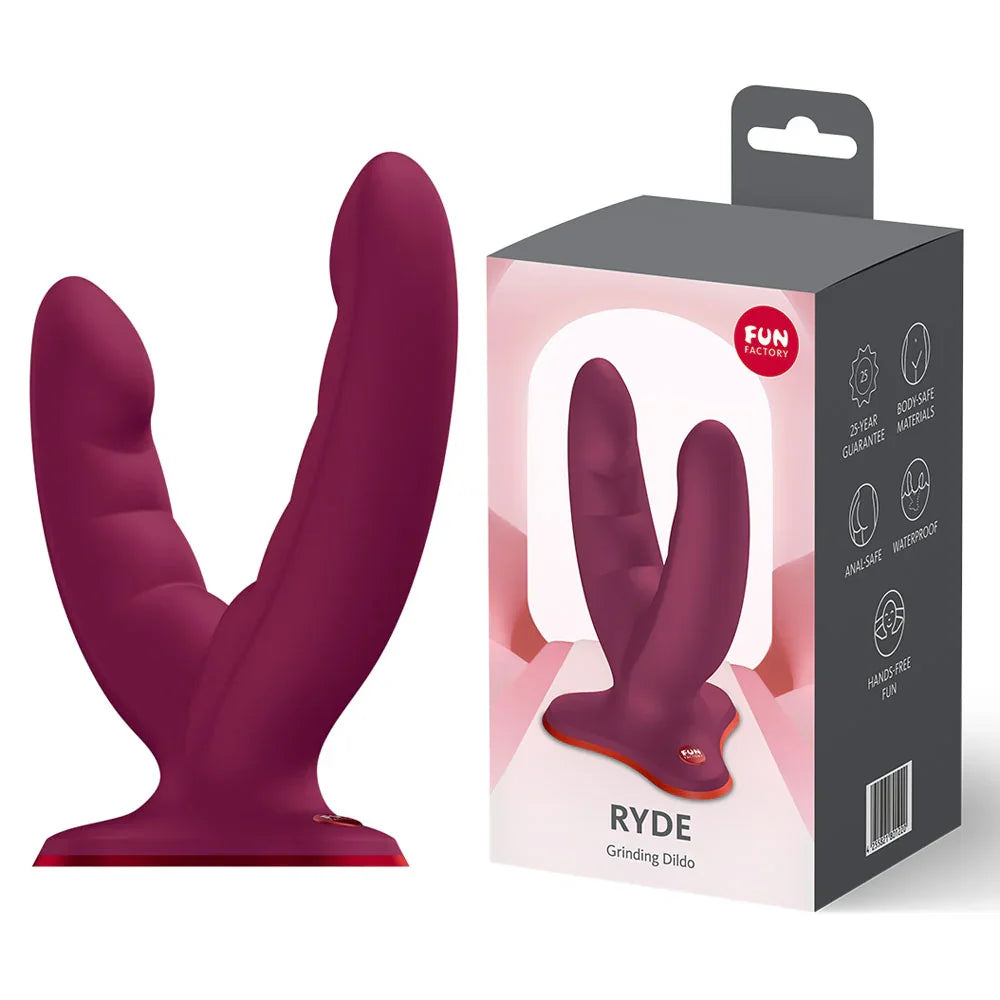 Fun Factory Ryde Grinding Dildo - Wine Red
