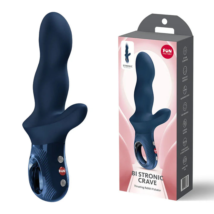 Fun Factory Bi Stronic Crave Thrusting Rabbit - Night Blue