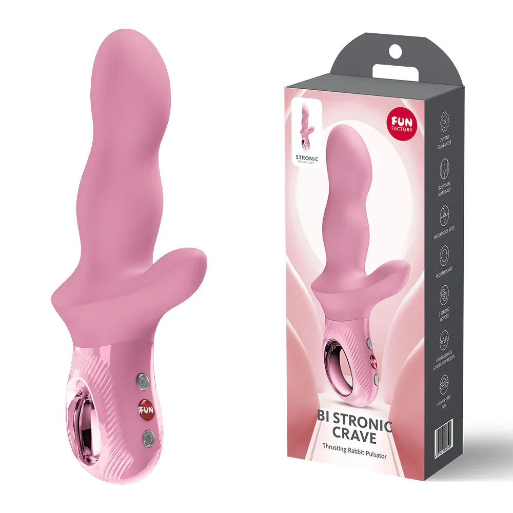 Fun Factory Bi Stronic Crave Thrusting Rabbit - Rose