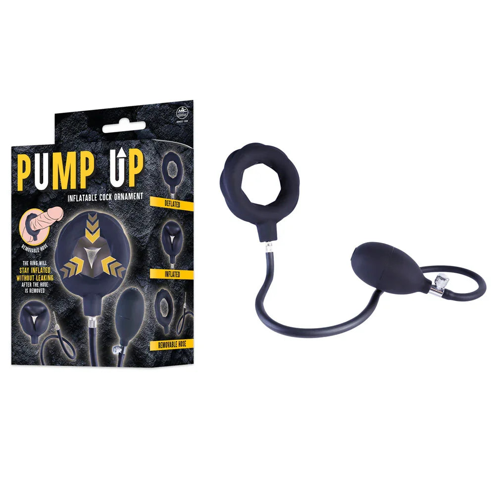 Excellent Power Pump Up Inflatable Cock Ring, Black