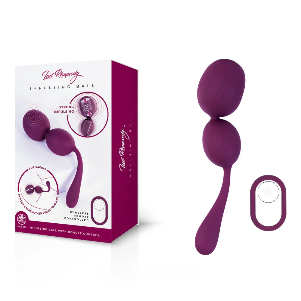 Excellent Power Lust Rhapsody Impulsing Kegel Balls with Remote, Purple