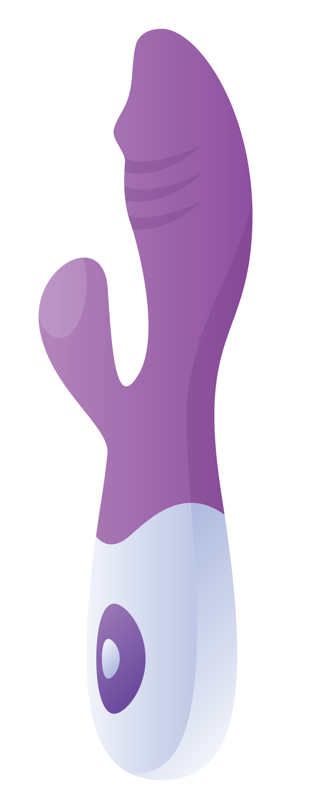 Purple and white toy on a white background