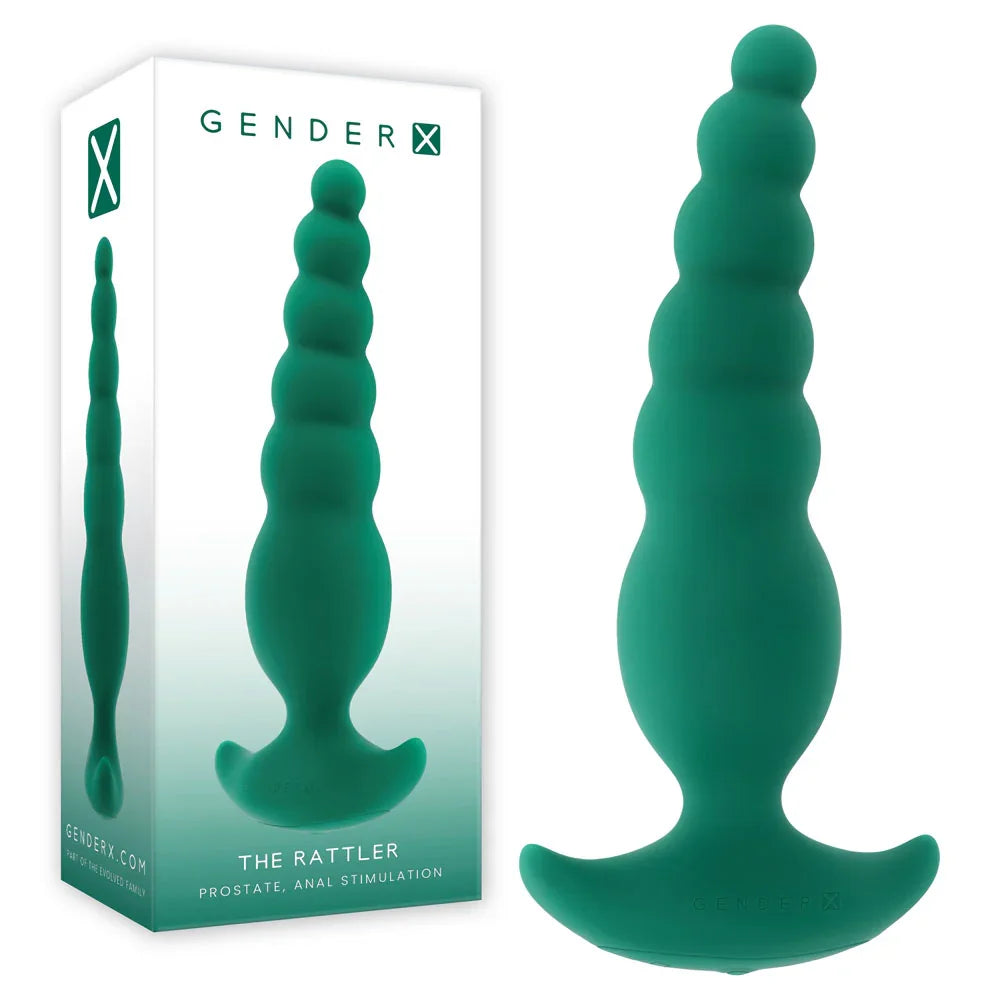Gender X The Rattler Vibrating Twirling Anal Plug 17cm, Green