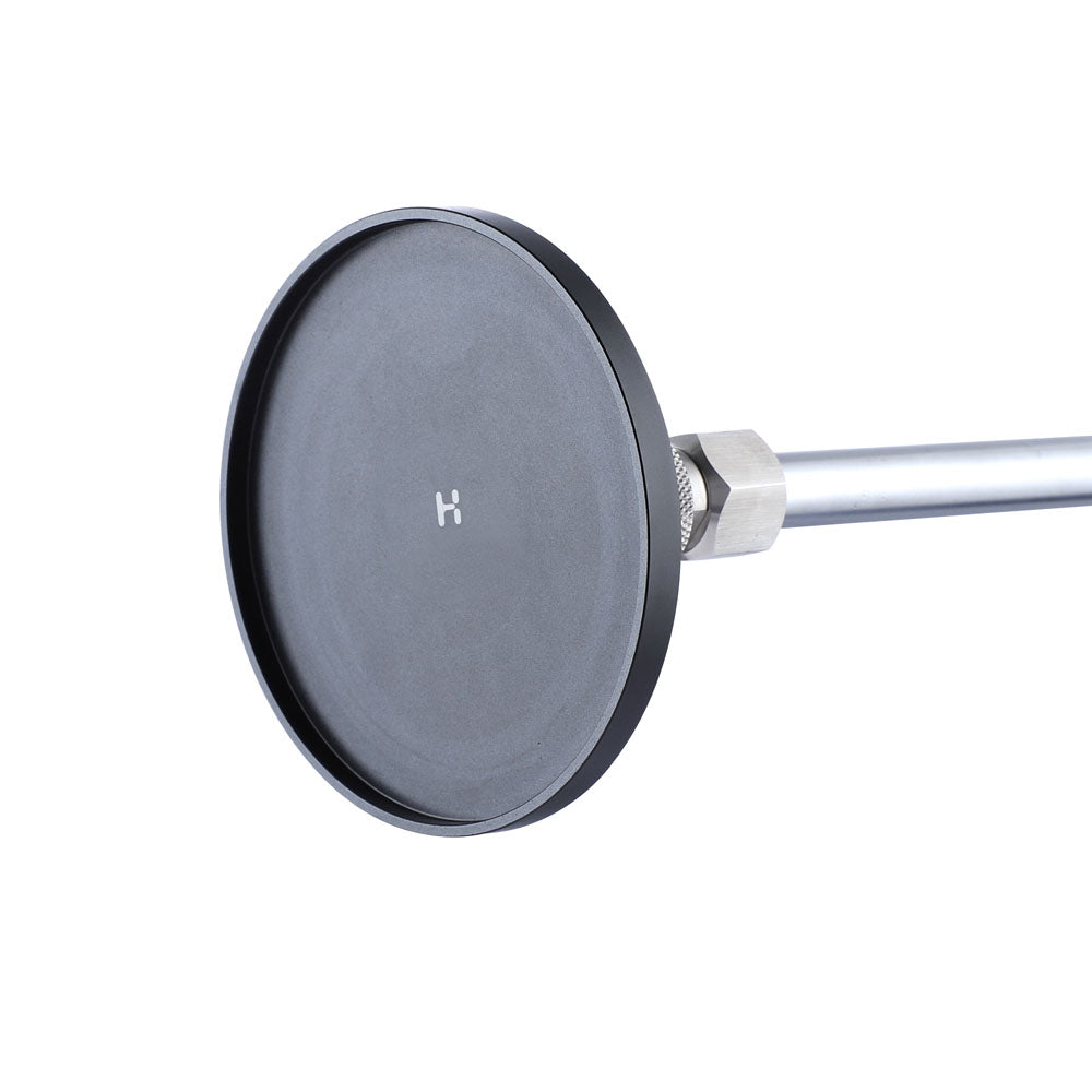 Hismith 3.5 inch suction cup adapter, round black pad on a steel rod
