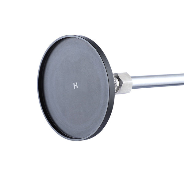 Hismith 3.5 inch suction cup adapter, round black pad on a steel rod