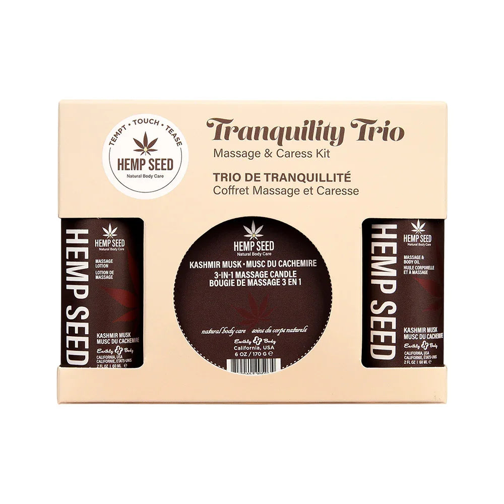 Earthly Body Hemp Seed Tranquility Trio 3-Piece, Kashmir Musk