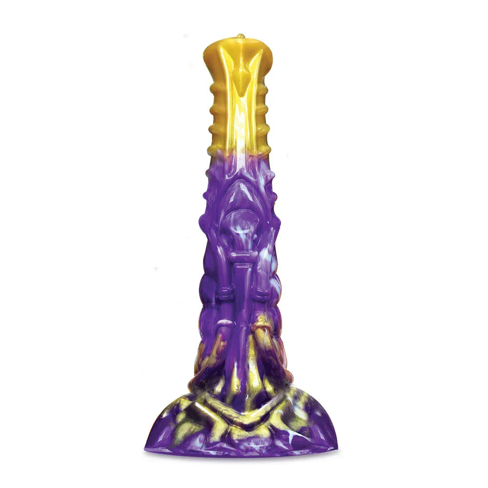 Alien Nation Obelisk dong alone, ridged purple shaft, gold crown and flared base