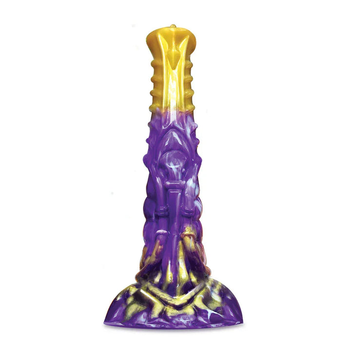 Alien Nation Obelisk dong alone, ridged purple shaft, gold crown and flared base